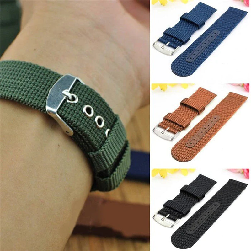 18Mm 20Mm 22Mm 24Mm Military Canvas Nylon Wrist Watch Band Strap Bracelet Sport